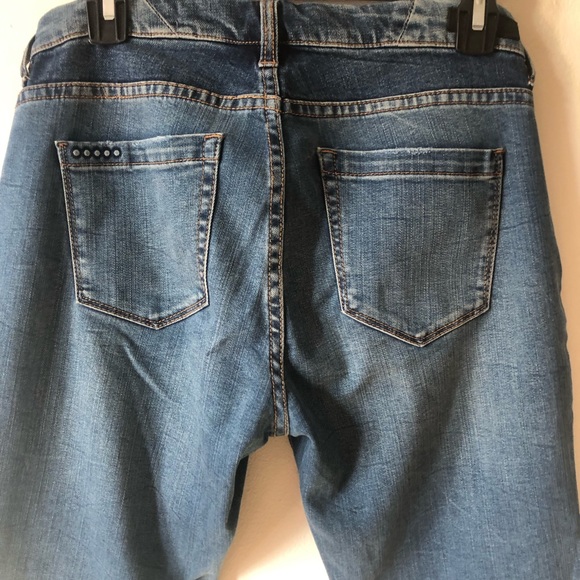 ❤️BlankNYC Distressed Patch Modern Skinny Classique Jeans Denim Size 28 - Picture 5 of 9